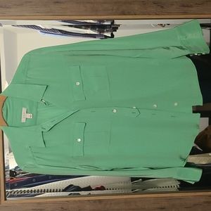 Lime green silk J Crew Shirt